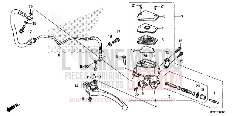 MAITRE-CYLINDRE de VFR1200F Méca TITANIUM BLADE METALLIC (YR316) 2015